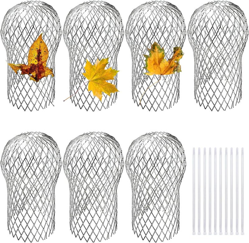 Lgnithon 7 Pack Gutter Downspout Guard, Gutter Guard Mesh Aluminium 3.5 Inch Downspout Filter Strainer Adjustable Screen Protector for Prevent Leaf Debris Rodent Blocking, with 10 Cable Ties (7) - Image 1